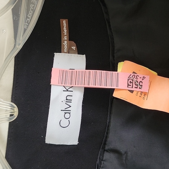 Calvin Klein black and white two button, career blazer, collarless, stretch. - Picture 6 of 10